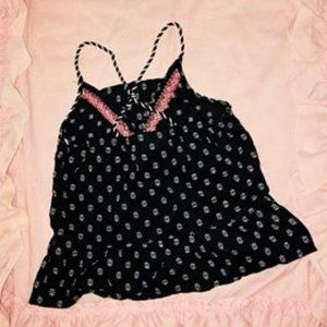 Black and Pink Girls Kid String Tie Summer Top